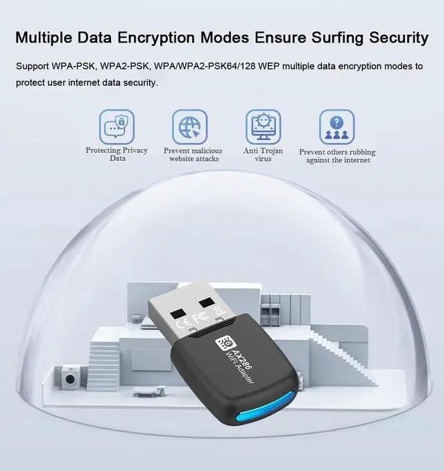 Alt view image 5 of 7 - WiFi6 USB Wireless Network Card Driver Free AX286M Desktop Computer External USB Wireless WiFi Receiver Transmitter
