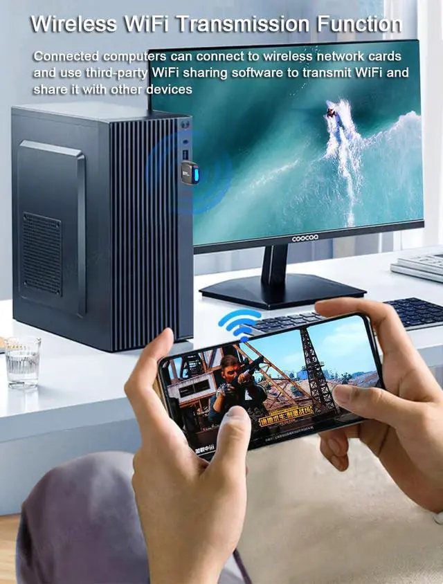 Alt view image 7 of 7 - WiFi6 USB Wireless Network Card Driver Free AX286M Desktop Computer External USB Wireless WiFi Receiver Transmitter