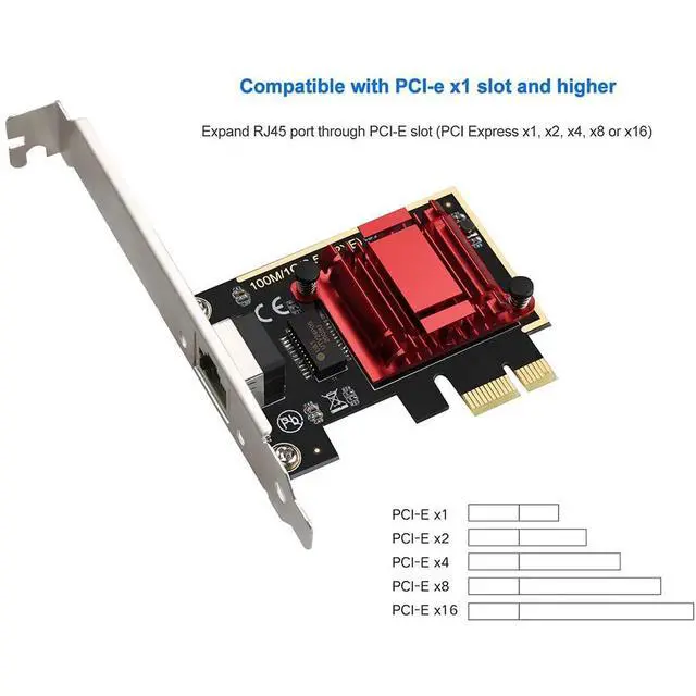 Alt view image 6 of 7 - 2.5GBase-T PCIe Network Adapter 2500Mbps PCI Express Gigabit Ethernet Card NIC RJ45 LAN Controller with Low Profile - RTL8125B Chip Version