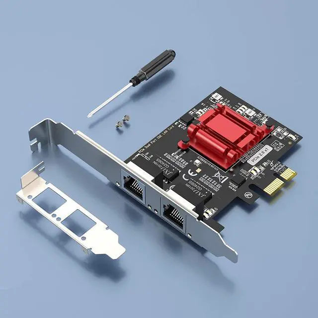 Alt view image 2 of 7 - Dual Port 1Gbps PCIe Network Card with Intel 82576 Chip, Gigabit Ethernet Converged Adapter, 2 RJ45 Ports PCI Express NIC Card for Server Support Windows/Windows Server/Linux/Freebsd/DOS