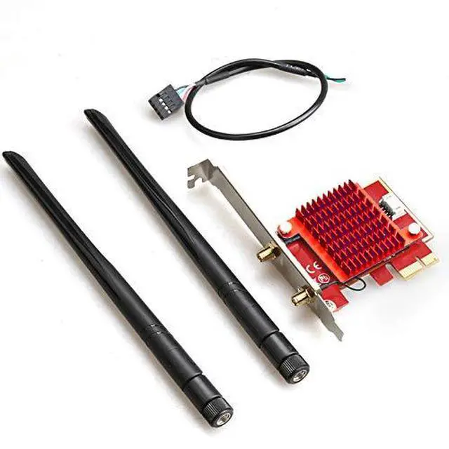 Alt view image 2 of 7 - WiFi6 Wireless PCI-e Network Card Dual Band 5G 2.4G Bluetooth 5.0 WiFi Network Adapter 3000Mbps Wireless PCI Express Dual Frequency Receiver Antenna Ethernet Launcher Intel AX200 for Win10/11 (AXT083)