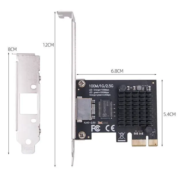 Alt view image 5 of 5 - 2.5Gb Network Card PCI Express X1 to RJ45 Port Gigabit Ethenet Network Cards 2500Mbps RTL8125BG Chip PCIE LAN Card + Low Bracket