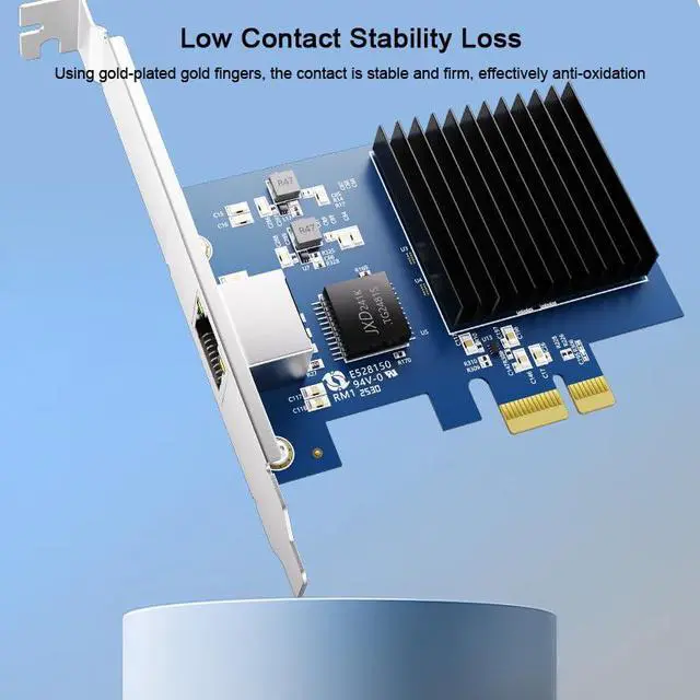 Alt view image 5 of 7 - 1 Port PCIe 10G Ethernet Network Card 10G NIC PCIe4.0-1X RJ45 LAN Card for Realtek8127(PXE) Multi-Gigabit Network Speeds