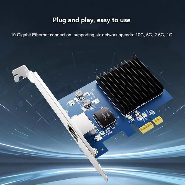 Alt view image 4 of 7 - 1 Port PCIe 10G Ethernet Network Card 10G NIC PCIe4.0-1X RJ45 LAN Card for Realtek8127(PXE) Multi-Gigabit Network Speeds