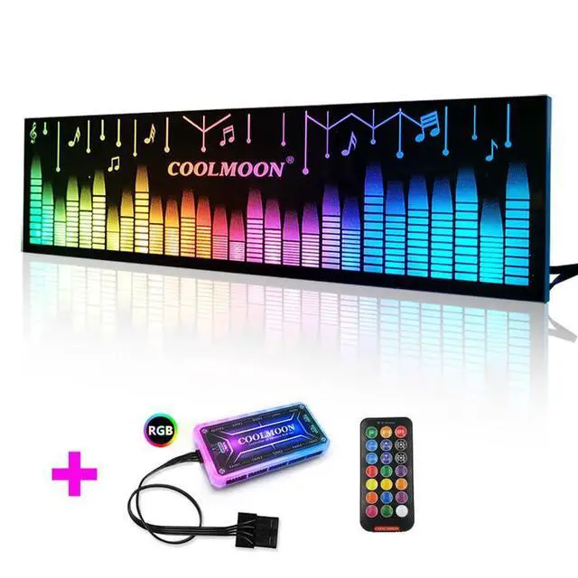 Alt view image 3 of 7 - Universal RGB Light Board Power Warehouse Decoration Chassis Light Board Chassis Lighting Side Panel for Computer Cases with Remote Control Small 4Pin (Musical)