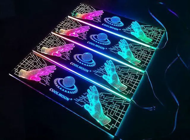 Alt view image 5 of 7 - Universal RGB Light Board Power Warehouse Decoration Chassis Light Board Chassis Lighting Side Panel for Computer Cases with Remote Control Small 4Pin (Musical)