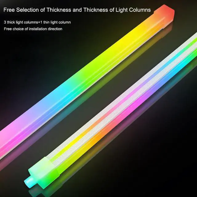 Alt view image 3 of 7 - 11.8inch/30cm Computer Case ARGB Light Bar RGB Strip Silicone Chassis Ambient Lamp Decoration DIY Colorful Strips Desktop PC Accessories (Square)