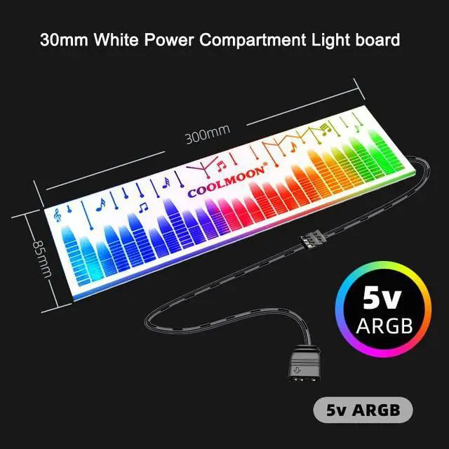 Alt view image 2 of 7 - 5V 3Pin ARGB Light Board Power Warehouse Decoration PC Chassis Light Board Chassis Lighting Side Panel for Computer Cases - White