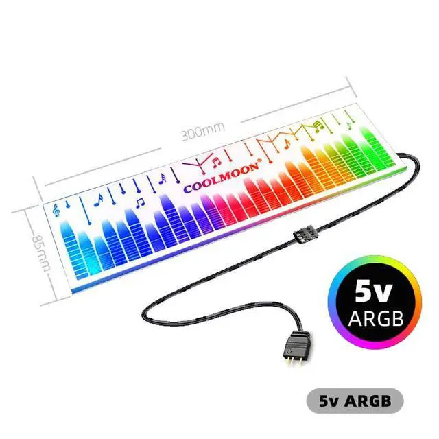 Alt view image 5 of 7 - 5V 3Pin ARGB Light Board Power Warehouse Decoration PC Chassis Light Board Chassis Lighting Side Panel for Computer Cases - White