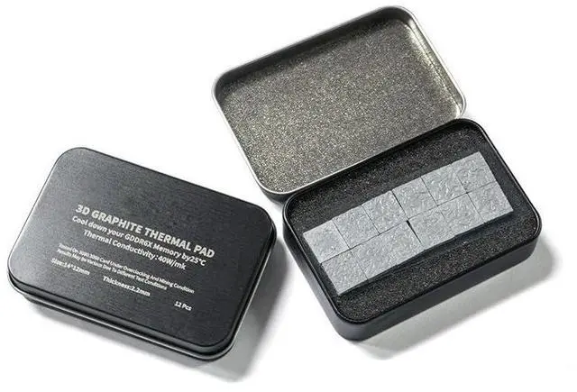 Alt view image 2 of 7 - 12pcs 40W/m.k 3D Graphite Thermal Pad RTX 3090/3080 Memory Thermal Grease Pad Graphics Card IC Cooling GDDR 6X VRAM Graphene Cooling (12x14x1.7mm)