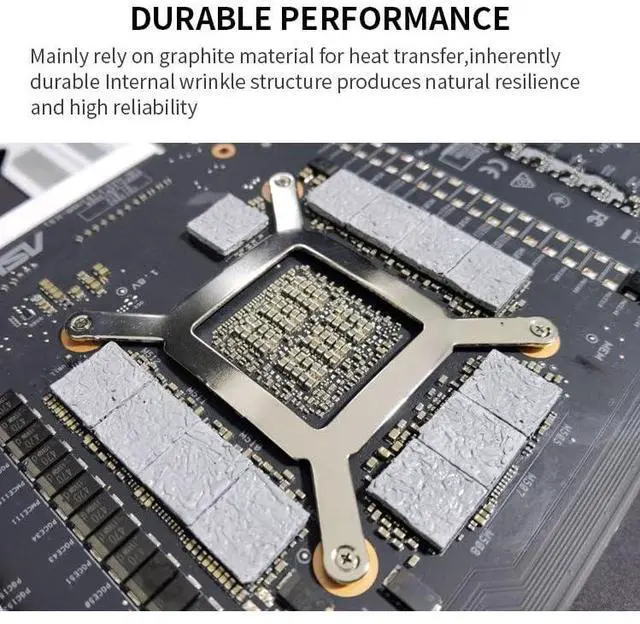 Alt view image 5 of 7 - 12pcs 40W/m.k 3D Graphite Thermal Pad RTX 3090/3080 Memory Thermal Grease Pad Graphics Card IC Cooling GDDR 6X VRAM Graphene Cooling (12x14x1.7mm)