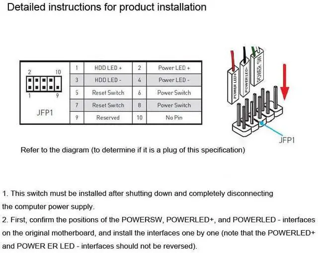 Alt view image 7 of 7 - 1.8m/5.9ft Desktop Computer Power Switch, PC Power Button Switching External Remote Start PC Motherboards Power Push Computer Host Button Supply (White)