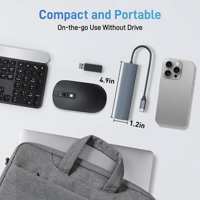 Alt view image 5 of 7 - 5-in-1 USB C Hub with 4X 10Gbps USB 3.2 Ports and 100W PD Charging Compact Portable for Laptop (2 USB-A and 2 USB-C)
