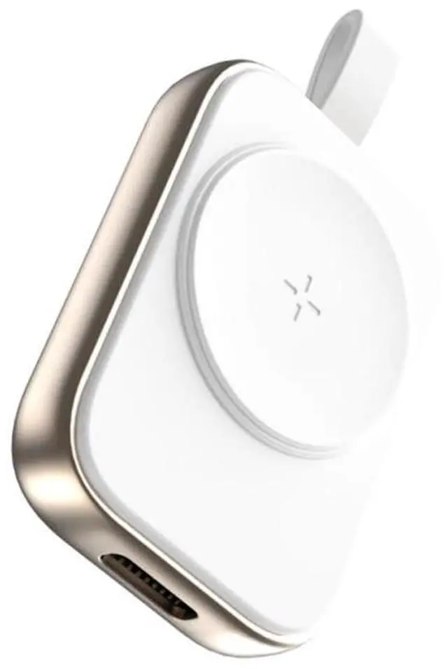Main image of Portable 3W Type-C Female Fast Charger Wireless Magnetic Watch Charging for Apple Watch iWatch Series 9 8 7 6 5 4 3 2 1 0 Ultra Wireless Cordless Charging Dock (Gold)