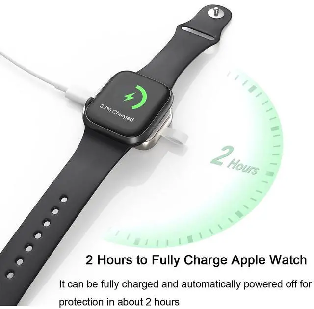 Alt view image 4 of 7 - Portable 3W Type-C Female Fast Charger Wireless Magnetic Watch Charging for Apple Watch iWatch Series 9 8 7 6 5 4 3 2 1 0 Ultra Wireless Cordless Charging Dock (Gold)