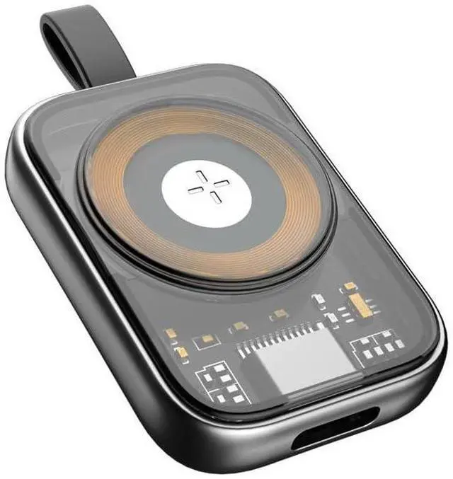 Main image of Portable 3W Type-C Female Fast Charger Wireless Magnetic Watch Charging for Apple Watch iWatch Series 9 8 7 6 5 4 3 2 1 0 Ultra Wireless Cordless Charging Dock (Transparent)