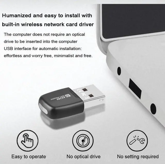 Alt view image 4 of 7 - WiFi6 USB Wireless Network Card Driver Free AX286M Desktop Computer External USB Wireless WiFi Receiver Transmitter