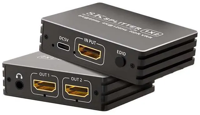 Main image of HDMI 2.1 Splitter 1 in 2 Out 8K with Audio Extractor for Xbox Series X/S PS5 8K HDTV