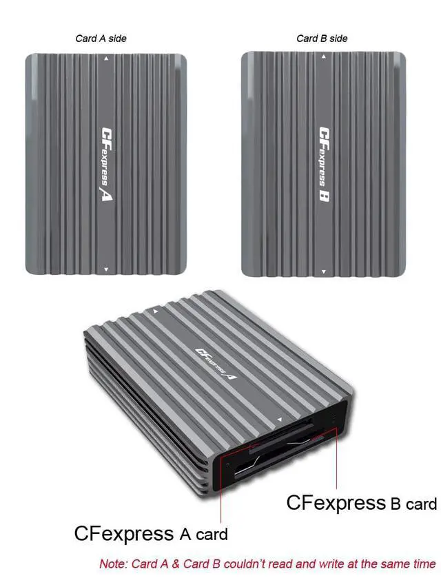 Alt view image 3 of 7 - CFexpress Type B/Type A Card Reader with OTG Cable USB3.2 Gen2 10Gbps Type C to CF Express Card Reader Memory Card Adapter