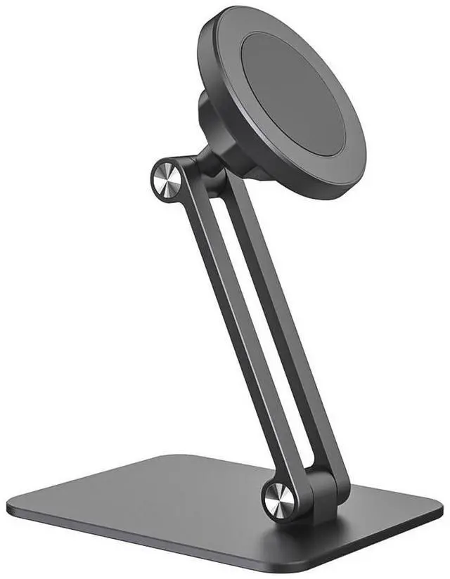 Main image of Alloy Aluminum 360° Rotatable Magnetic Suction Cellphone Stand Support Desktop Mobile Phone Holder Brace Compatible with 17mm Ball Head Cell Phone Holder