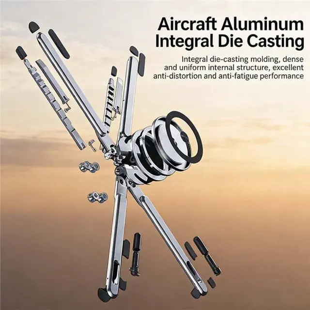Alt view image 4 of 7 - Multifunctional Magnetic Laptop Holder Foldable Tripod Stand for Phone | Foldable Design, Phone & Laptop Support, Magnetic Mount, Portable Tripod, Multifunctional Use