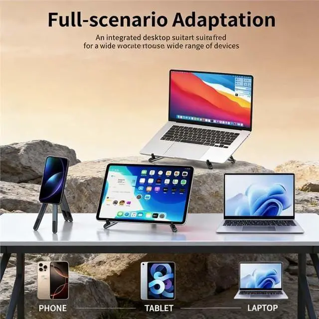 Alt view image 5 of 7 - Multifunctional Magnetic Laptop Holder Foldable Tripod Stand for Phone | Foldable Design, Phone & Laptop Support, Magnetic Mount, Portable Tripod, Multifunctional Use
