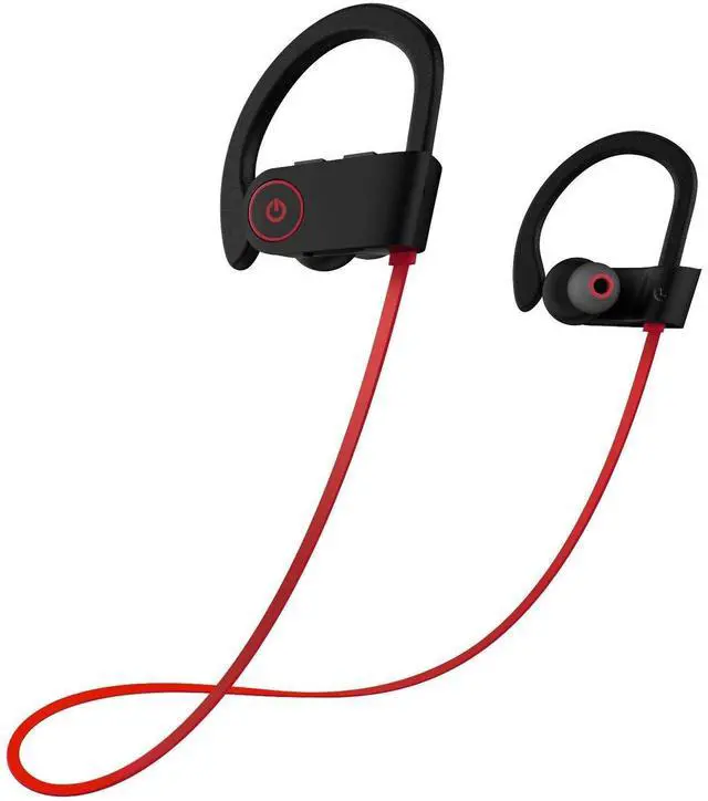 Main image of IPX7 Waterproof Wireless Headset Sports Bass Wireless Bluetooth 5.0 Earphones Hanging Ear with Microphone (Red)