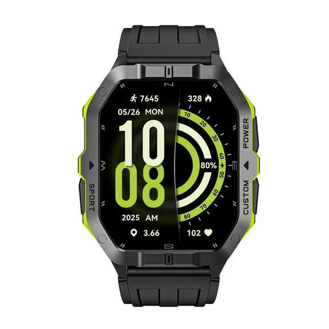 Alt view image 2 of 7 - Outdoor GPS Smart Watch 2.02" HD Big Screen Fitness Tracker for Android iPhone (Green)