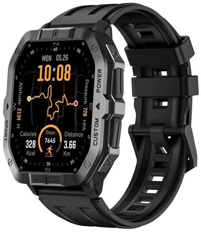 Main image of Outdoor GPS Smart Watch 2.02" HD Big Screen Fitness Tracker for Android iPhone (Black)