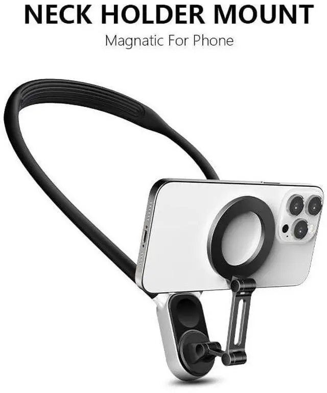 Alt view image 2 of 7 - Magnetic Suction Neck Hold Mount for GoPro Action Camera and Phone Quick Release Hold for iPhone 15 14 13 12 Vlog Live Streaming Photography Accessory