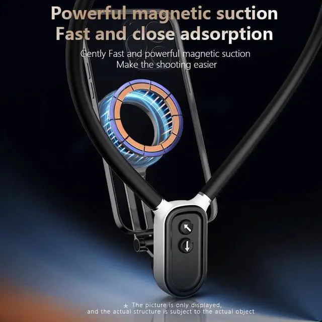 Alt view image 6 of 7 - Magnetic Suction Neck Hold Mount for GoPro Action Camera and Phone Quick Release Hold for iPhone 15 14 13 12 Vlog Live Streaming Photography Accessory