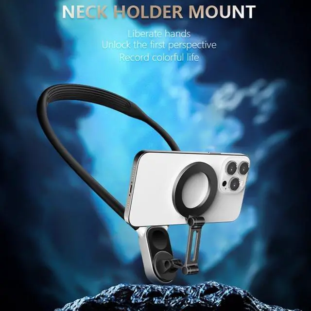 Alt view image 7 of 7 - Magnetic Suction Neck Hold Mount for GoPro Action Camera and Phone Quick Release Hold for iPhone 15 14 13 12 Vlog Live Streaming Photography Accessory