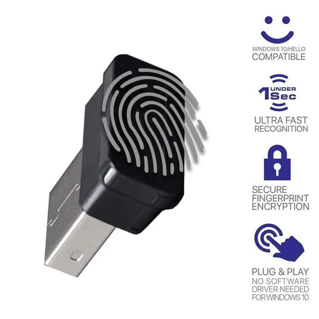 Alt view image 3 of 7 - Mini USB Fingerprint Reader Module for Windows 10 11 Hello Biometric Scanner Padlock Smart ID Security Key Fingerprint Identification Unlocking Tool for PC Laptop