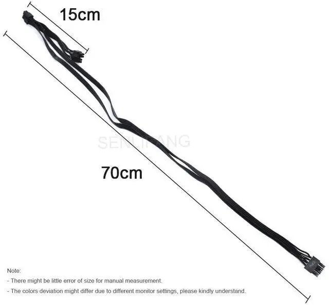 Alt view image 2 of 5 - New for 750W 850W 1000W 1600W Power Module PCI Express CPU 8Pin to Dual 8 (4+4) Pin Cable 70CM