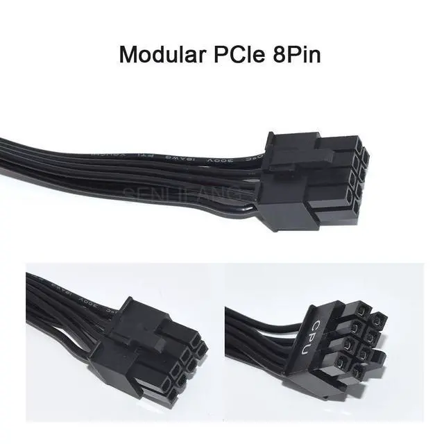 Alt view image 4 of 5 - New for 750W 850W 1000W 1600W Power Module PCI Express CPU 8Pin to Dual 8 (4+4) Pin Cable 70CM