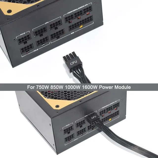 Alt view image 5 of 5 - New for 750W 850W 1000W 1600W Power Module PCI Express CPU 8Pin to Dual 8 (4+4) Pin Cable 70CM