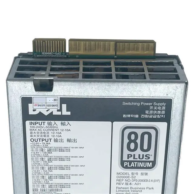 Alt view image 3 of 4 - 1pc ETH PSU for R840 R940 R740XD T640 2000W Server Epp Power Supply D2000E-S2 CN-0XYK93 0XYK93 XYK93