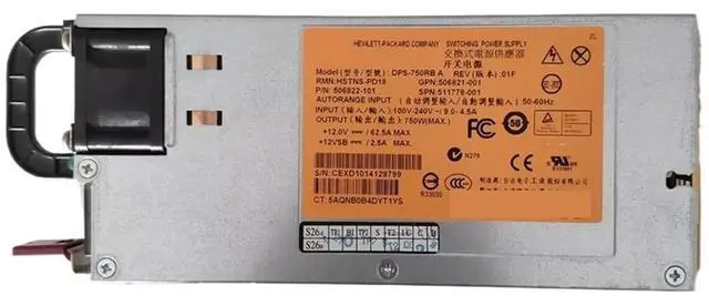 Main image of 511778-001 for HP DL360 380 G6 G7 G8 750W Server Power Supply DPS-750RB A 506821-001 506822-101