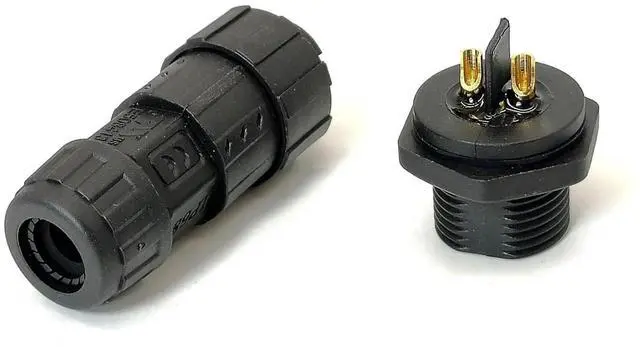 Alt view image 3 of 4 - 1pc M19 Male Female 2-Pin Panel Front Mount Connector Plant Power