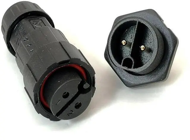 Alt view image 2 of 4 - 1pc M19 Male Female 2-Pin Panel Front Mount Connector Plant Power