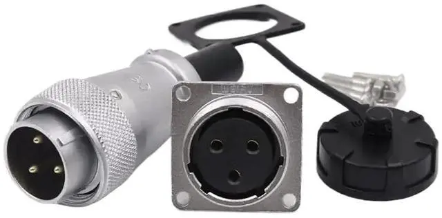 Main image of 1pc WS24 3pin Power Connector Plug Socket 25A 500V 3 Wire Aviation Cable