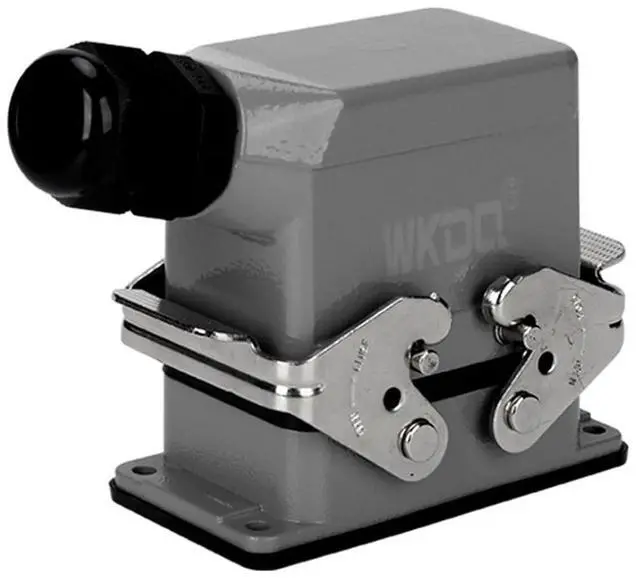 Main image of 1pcs Heavy Duty Power Connectors HDC HE 10 Inserts 500V 16A Contact Screw Crimp Industrial Rectangular Hood Top/Side Entry HDC-HE-010(Side Entry)