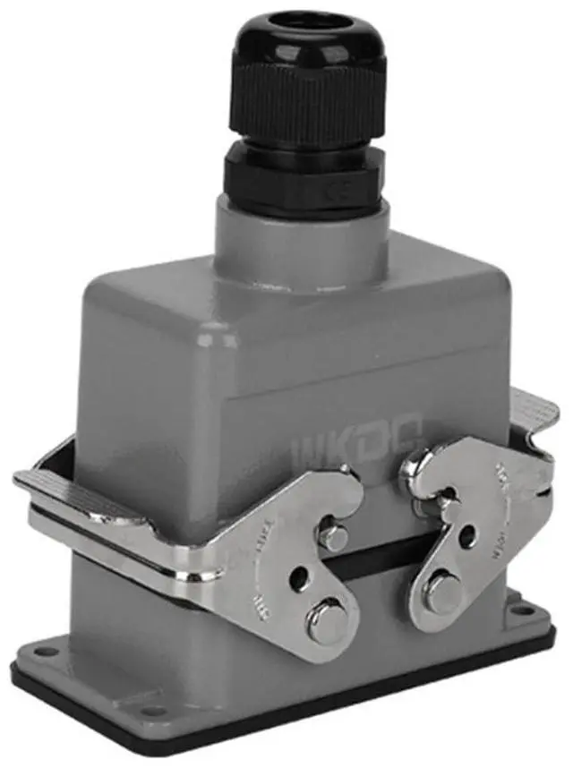 Main image of 1pcs Heavy Duty Power Connectors HDC HE 10 Inserts 500V 16A Contact Screw Crimp Industrial Rectangular Hood Top/Side Entry HDC-HE-010(Top Entry)