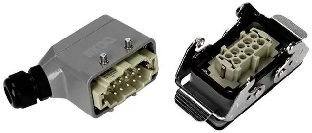 Alt view image 6 of 7 - 1pcs Heavy Duty Power Connectors HDC HE 10 Inserts 500V 16A Contact Screw Crimp Industrial Rectangular Hood Top/Side Entry HDC-HE-010(Top Entry)