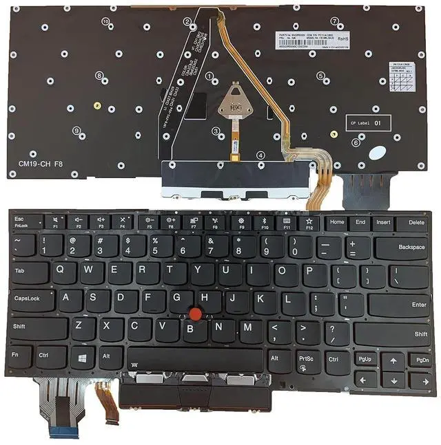 Main image of Laptop Replacement US Layout with Pointing with Backlight Keyboard for Lenovo Thinkpad X1 Carbon 7th Gen 2019 X1C 2020 20QD 20QE 20R1 20R2 8TH 20U9 20UA SN20R55563 CS19BL 84US