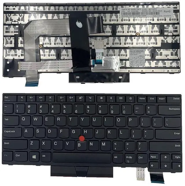 Main image of Laptop Replacement US Layout with Pointer Keyboard for Lenovo IBM ThinkPad T470 T480 01AX569 SN20L72890 01AX487 01AX446 SN20L72767 PK131204100 01AX405 No Backlit
