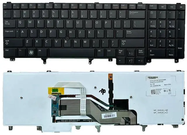 Main image of Laptop Replacement US Keyboard for Dell Latitude E5520 E5520m E5530 E6520 E6530 E6540 Precision M4600 M4700 M4800 M6600 M6700 HG3G3 0HG3G3 7T425 07T425 NSK-DW2BC 01 with Pointing Backlight