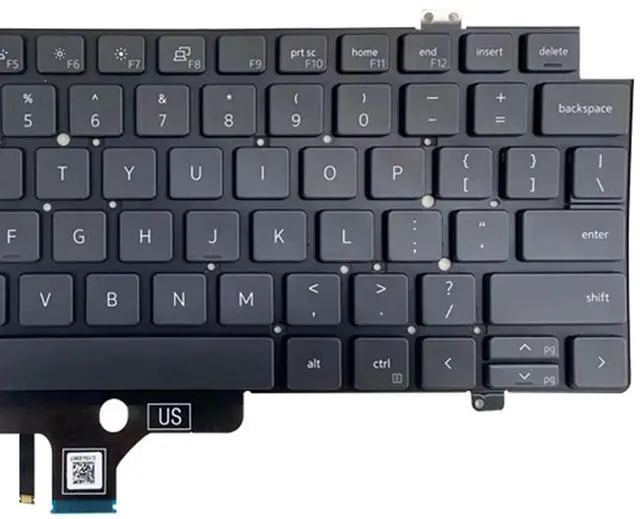 Alt view image 3 of 4 - Laptop Replacement US Layout Backlit Keyboard for DELL Latitude 7420 7410 5420 Black