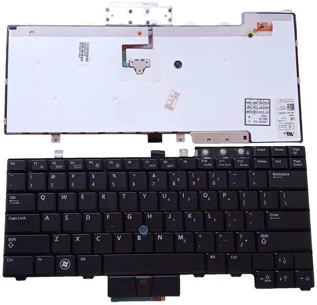 Main image of Laptop Replacement US Layout Keyboard for Dell Latitude E6400 E6410 E6500 E6510 M4500 WX4JF HT512 0UK717 UK717 E5400 E5410 A007 Without Frame,TrackPoint,Backlit Black