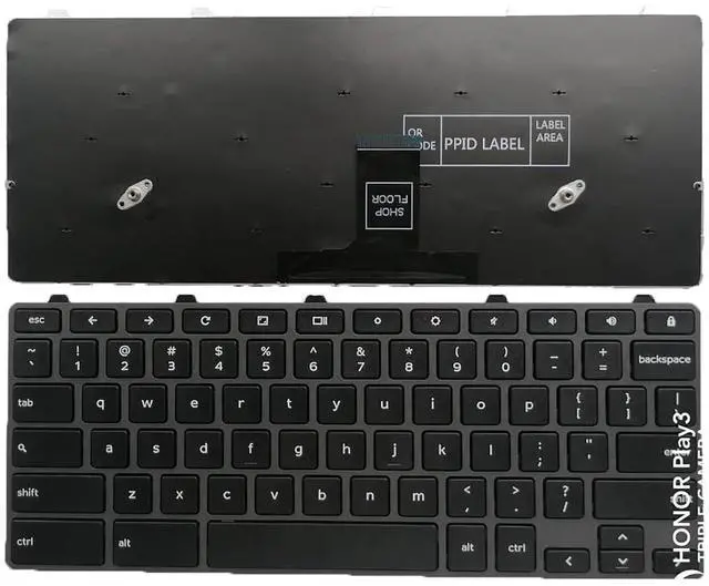 Main image of Laptop Replacement US Layout Keyboard for Dell Chromebook 11 3100 3400 3110 5190 00D2DT 0H06WJ 0D2DT AE09U018 (Not for Chromebook 3100/5190 2-in-1) no Backlit